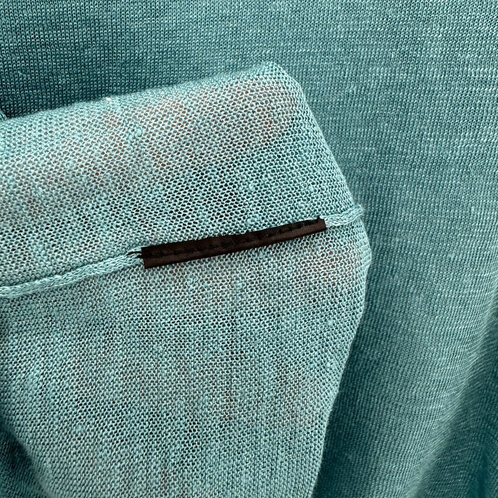 Theory Teal Short Sleeve Crepe Knit Small - Picture 6 of 7